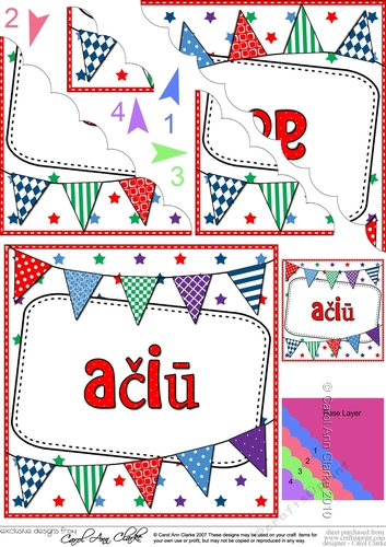 Lithuanian Thank You Bunting Wavy Corner Stacker
