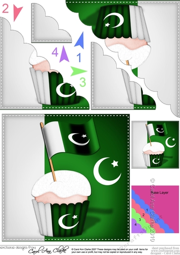 Flying the Flag Pakistan Cupcake Scalloped Corner Stacker