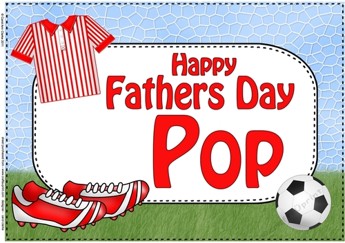 A4 Happy Fathers Day POP Football Card Topper