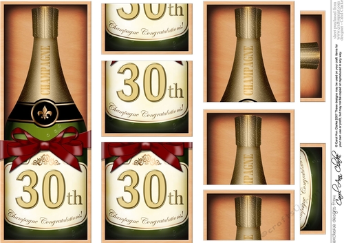 DL 30th Birthday Champagne in a Box with top & bottom stacker