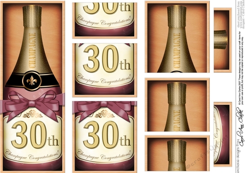 DL 30th Birthday Champagne in a Box with top & bottom stacker