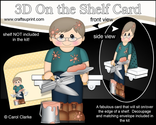 3D On the Shelf Card Kit - Older Plasterer Dario is ready for work