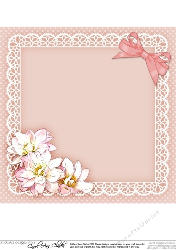8x8 A Touch of Elegance Flowers Pearls and Lace matching insert