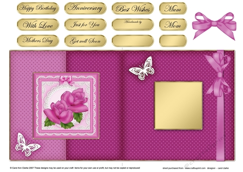 Just Roses Fold Back Card