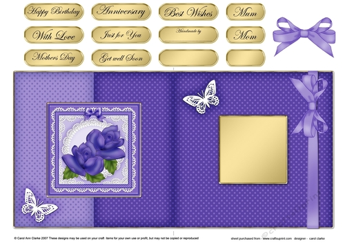 Just Roses Fold Back Card