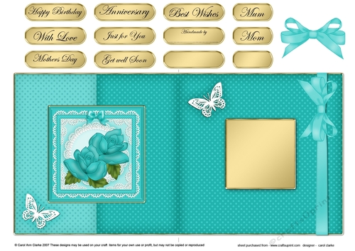 Just Roses Fold Back Card