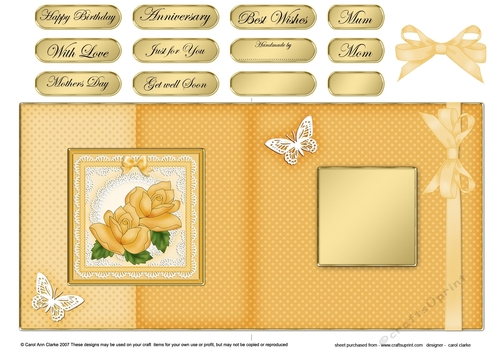 Just Roses Fold Back Card