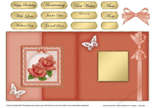 Just Roses Fold Back Card