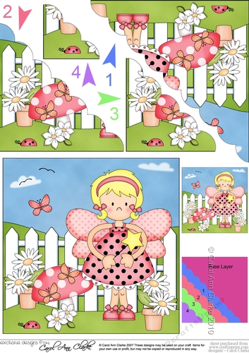 Girlz Fiz Fairy is in the Garden Scalloped Corner Stacker