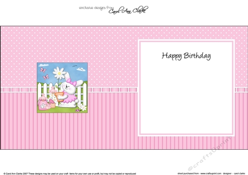 Little Bunny has a Daisy in a Pot square landscape insert