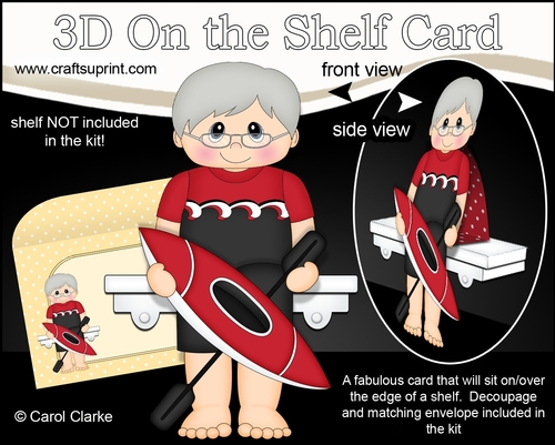 3D On the Shelf Card Kit - Little Old Man Canoeist Charles