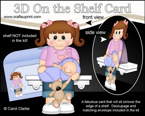 3D On the Shelf Card Kit - Little Girl Cassia is a New Big Sister
