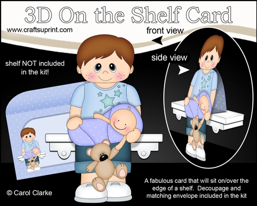 3D On the Shelf Card Kit - Little Boy Archie is a New Big Brother