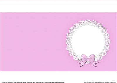 Square Pearls and Lace Card Front or Insert