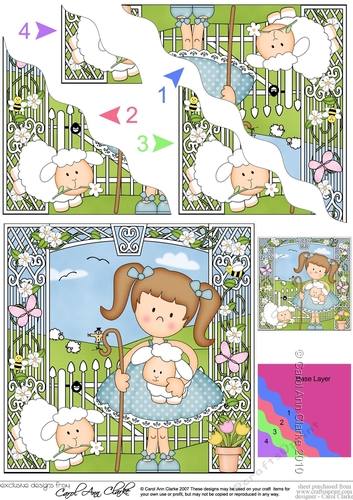 Girlz Liz has Little Lambs Wavy Corner side stacker Topper