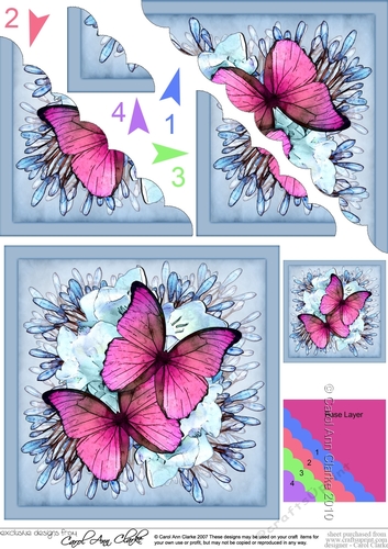 Butterflies & Flowers Scalloped Corner Stacker