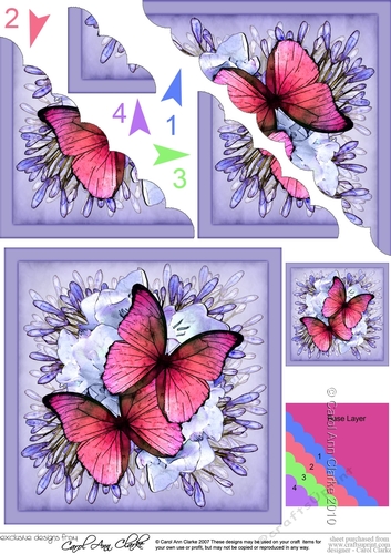 Butterflies & Flowers Scalloped Corner Stacker