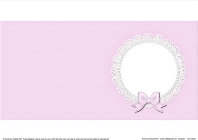 Square Pearls and Lace Card Front or Insert