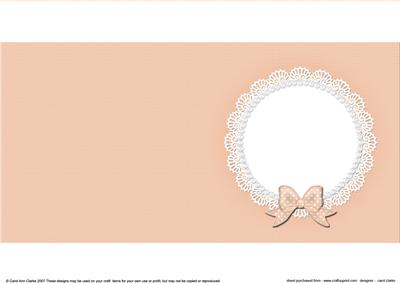 Square Pearls and Lace Card Front or Insert