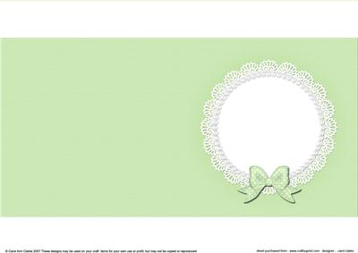 Square Pearls and Lace Card Front or Insert