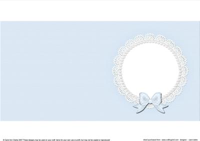 Square Pearls and Lace Card Front or Insert
