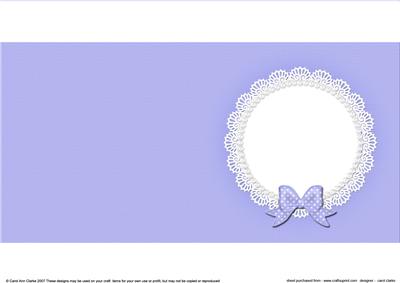 Square Pearls and Lace Card Front or Insert