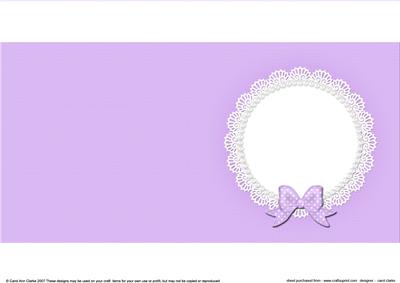 Square Pearls and Lace Card Front or Insert