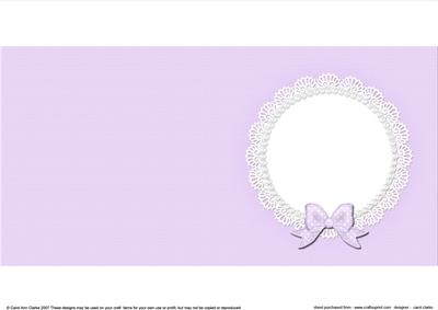 Square Pearls and Lace Card Front or Insert