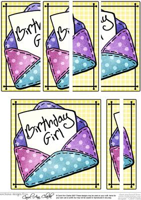 Birthdy Girl Letter Quick Card with Side Stacker Topper