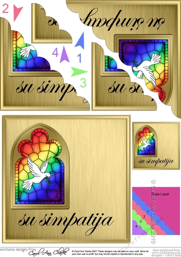 Lithuanian Sympathy Stained Glass Window Wavy Corner Stacker