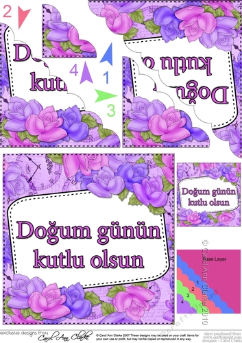 Turkish Birthday Time for Roses Wavy Corner Stacker