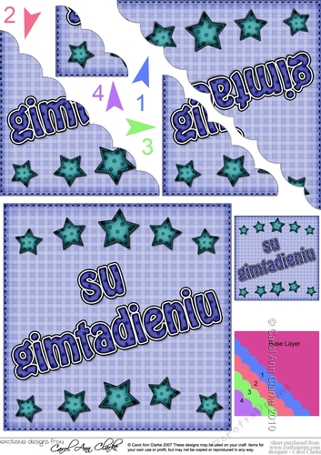 Lithuanian Birthday Stars Wavy Corner Stacker