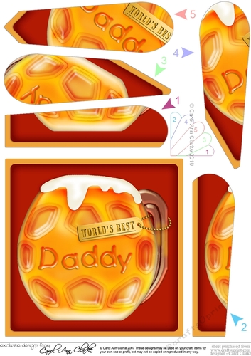 Mine is a Pint Worlds Best DADDY Quick Card & Fan Pyramage Topper