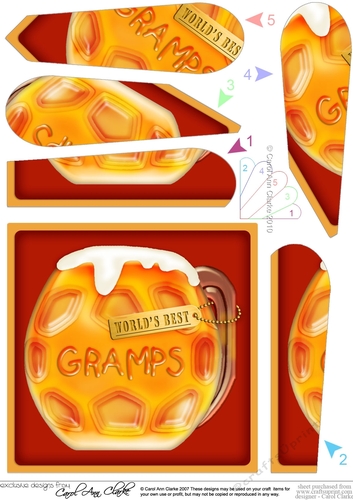 Mine is a Pint Worlds Best GRAMPS Quick Card & Fan Pyramage Topper