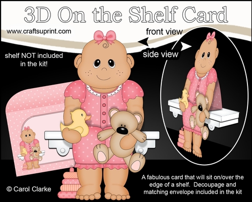 3D On the Shelf Card Kit - Little Ethnic New Baby Girl Veena