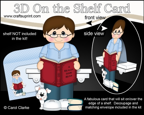 3D On the Shelf Card Kit - Dwight is Reading a Good Book