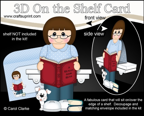 3D On the Shelf Card Kit - Alyssa is Reading a Good Book