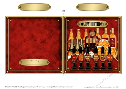 Birthday Down the Pub Quick Cut & Fold Card  