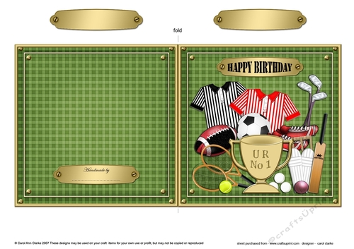 Birthday Sports Quick Cut & Fold Card  