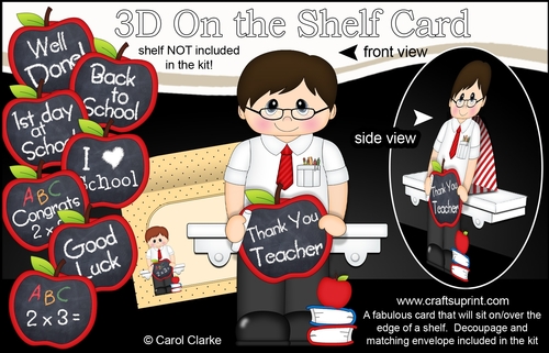 3D On the Shelf Card Kit - Mr Metcalf the Teacher