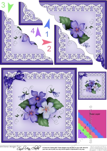 Pretty Viola Scallop Corner side stacker Topper