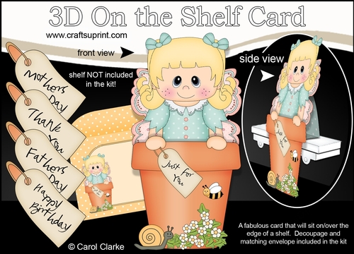 3D On the Shelf Card Kit - Flower Pot Friends  Little Fairy Grace