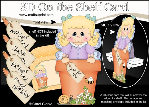 3D On the Shelf Card Kit - Flower Pot Friends  Little Fairy Blossom
