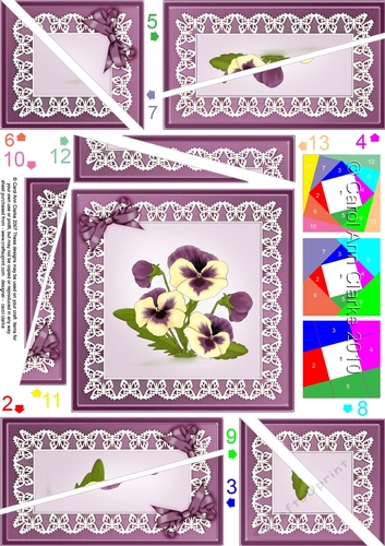 Pansy on Butterfly Lace Twisted Spiral Side Stacker