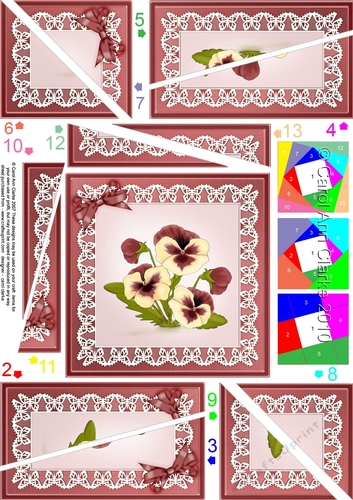 Pansy on Butterfly Lace Twisted Spiral Side Stacker