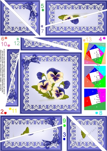 Pansy on Butterfly Lace Twisted Spiral Side Stacker