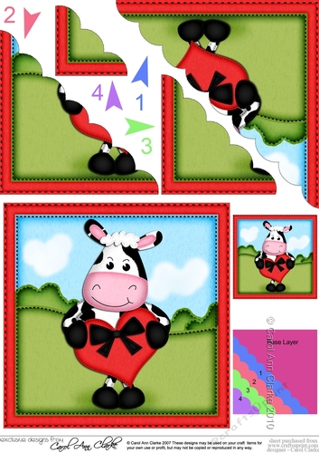Milly Moo Cow Scalloped Corner Stacker