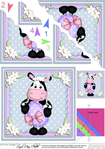 Little Milly Moo Cow Scalloped Corner Stacker