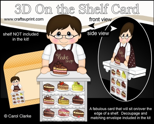 3D On the Shelf Card Kit - The Cake Shop Monte serves a delicious slice of Gateaux