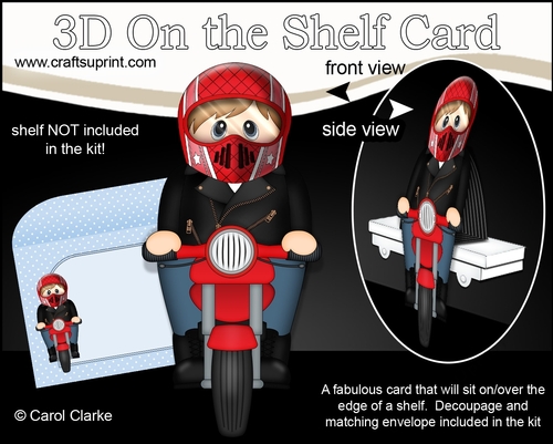 3D On the Shelf Card Kit - Teen Tyrell Rides his Motorbike